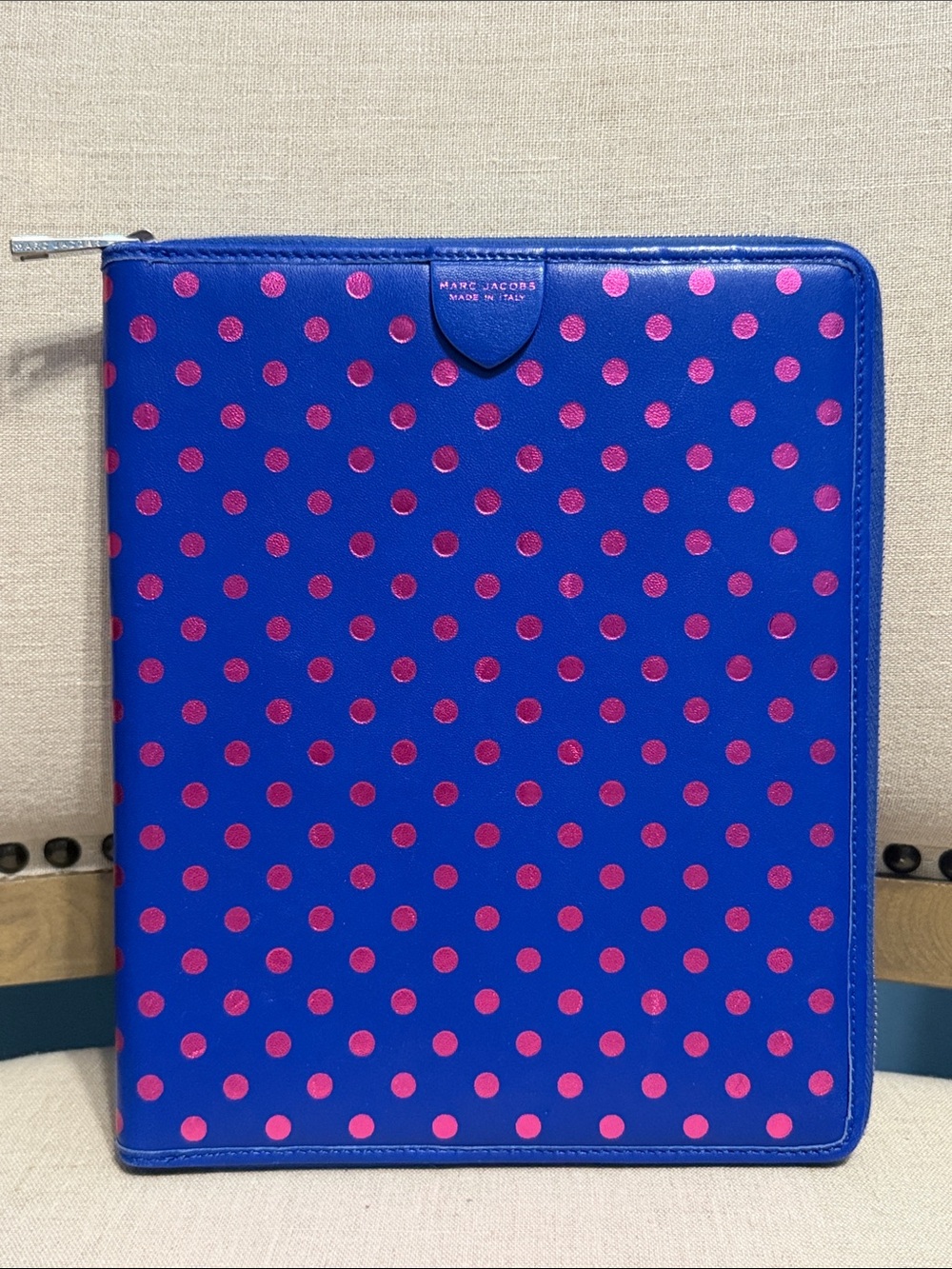 Marc Jacobs Royal Blue Leather Tablet Case